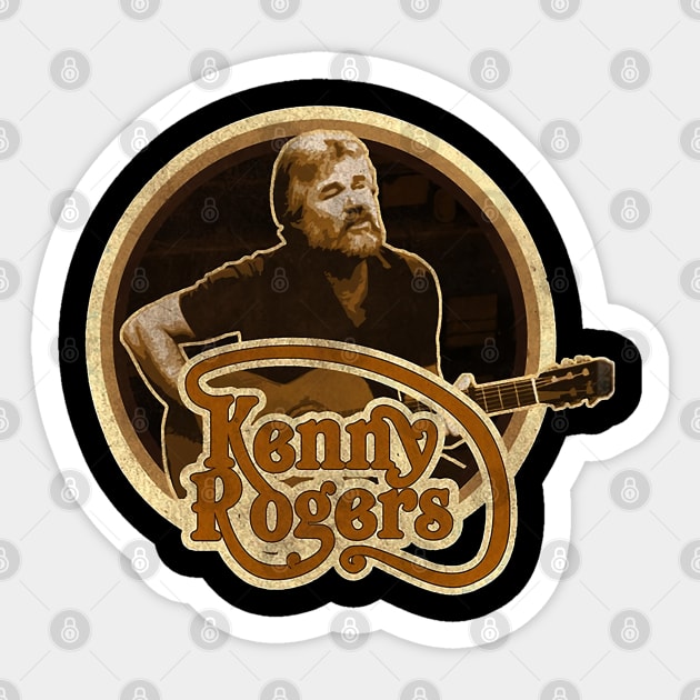 Kenny Rogers // Vintage Country Music // Sticker by BarkeranArt